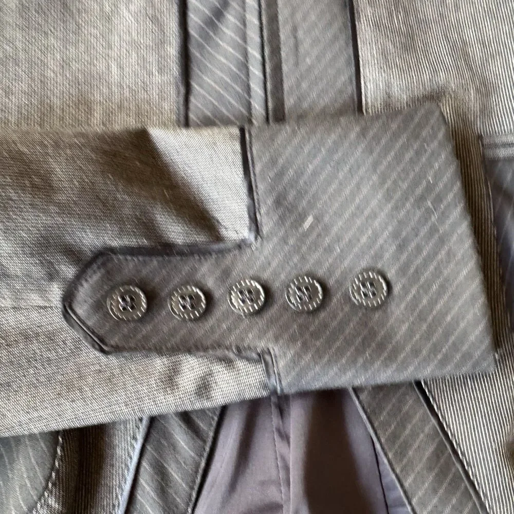 Bebe Collection Y2K Body Shape Half Zip Long Sleeve Collated Lined Grey Blazer 4